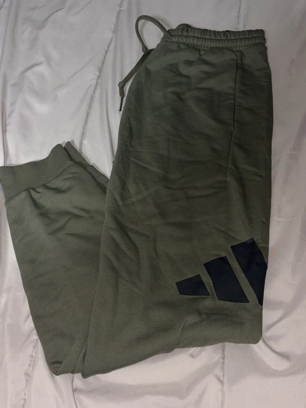 adidas Olive Green Jogger Pants with Black Logo